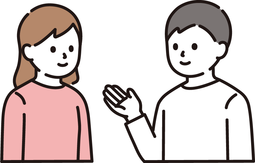 会話をする男女